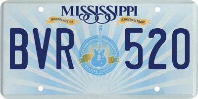 MS license plate BVR520
