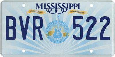 MS license plate BVR522