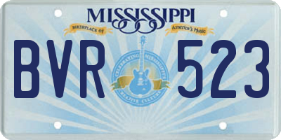 MS license plate BVR523