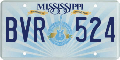 MS license plate BVR524