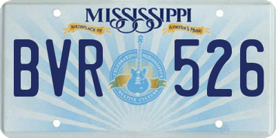 MS license plate BVR526