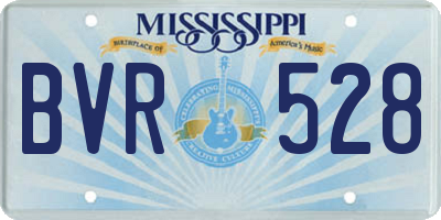 MS license plate BVR528