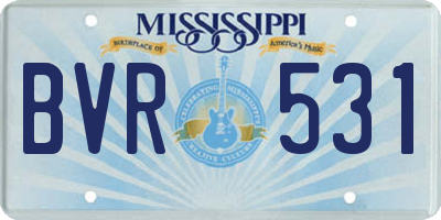 MS license plate BVR531