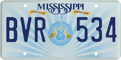 MS license plate BVR534