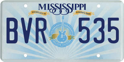 MS license plate BVR535