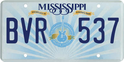 MS license plate BVR537
