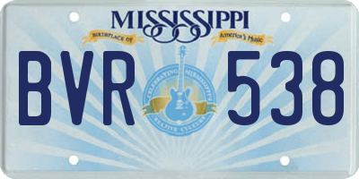 MS license plate BVR538