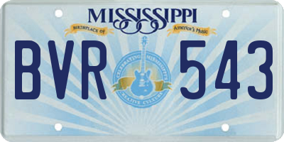 MS license plate BVR543