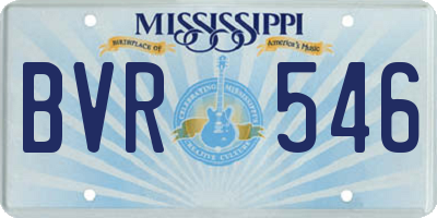 MS license plate BVR546