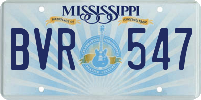 MS license plate BVR547