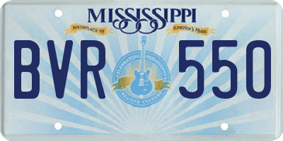 MS license plate BVR550