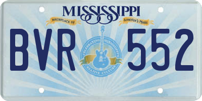 MS license plate BVR552