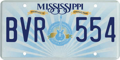 MS license plate BVR554