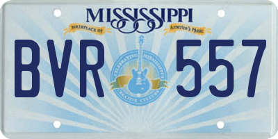 MS license plate BVR557