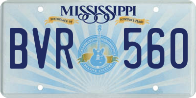 MS license plate BVR560