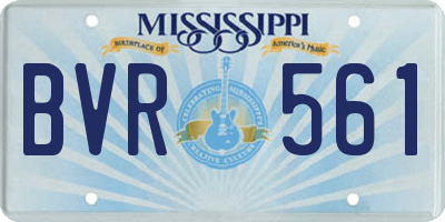 MS license plate BVR561