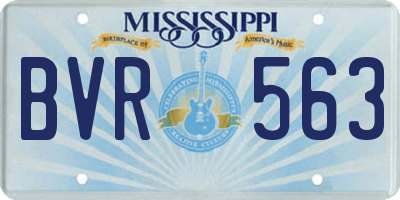 MS license plate BVR563