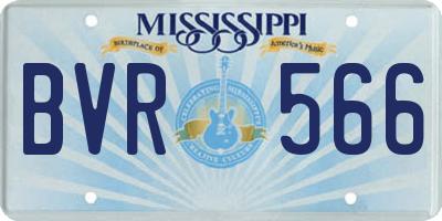 MS license plate BVR566