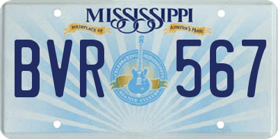 MS license plate BVR567