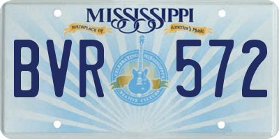 MS license plate BVR572