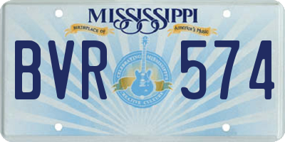 MS license plate BVR574