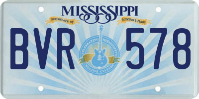 MS license plate BVR578
