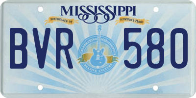 MS license plate BVR580