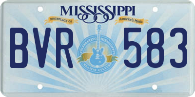 MS license plate BVR583
