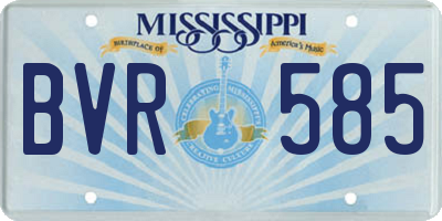 MS license plate BVR585