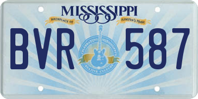 MS license plate BVR587