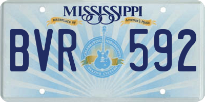 MS license plate BVR592