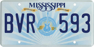 MS license plate BVR593