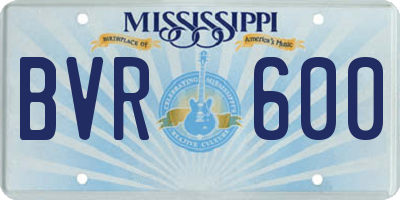 MS license plate BVR600