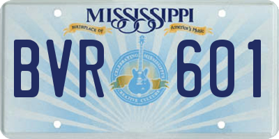 MS license plate BVR601