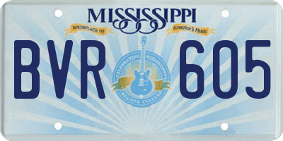MS license plate BVR605