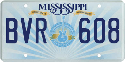 MS license plate BVR608