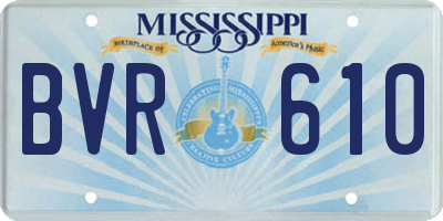 MS license plate BVR610