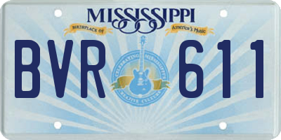 MS license plate BVR611