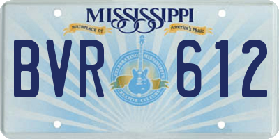 MS license plate BVR612