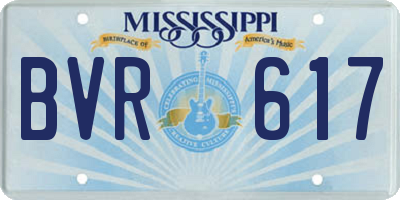 MS license plate BVR617