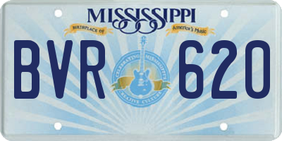 MS license plate BVR620