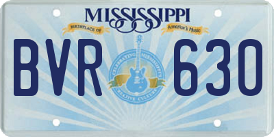 MS license plate BVR630