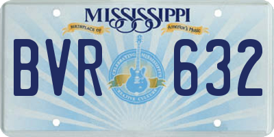 MS license plate BVR632