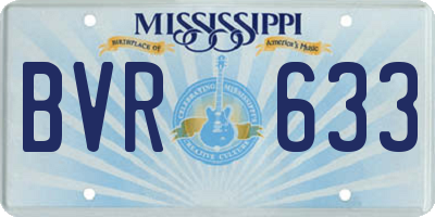 MS license plate BVR633