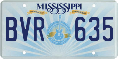 MS license plate BVR635