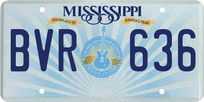 MS license plate BVR636