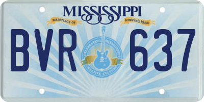 MS license plate BVR637