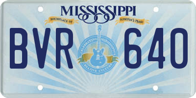 MS license plate BVR640