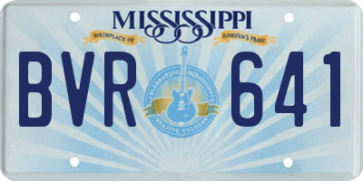 MS license plate BVR641