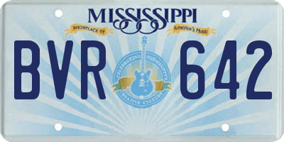 MS license plate BVR642